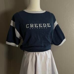 White & Navy Creede Colorado T-Shirt